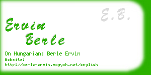 ervin berle business card